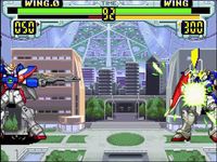 une photo d'Ã©cran de Mobile Suit Gundam Wing - Endless Duel sur Nintendo Super Nes
